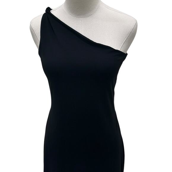 Y2K BCBG Paris One Shoulder Cocktail Dress In Black - Picture 4 of 8
